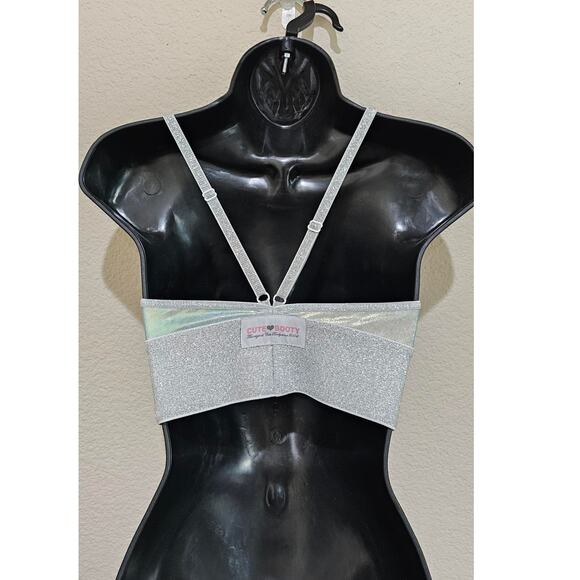 Cute Booty Bra Top Size Small Holographic Rave Club Pole - Picture 2 of 7